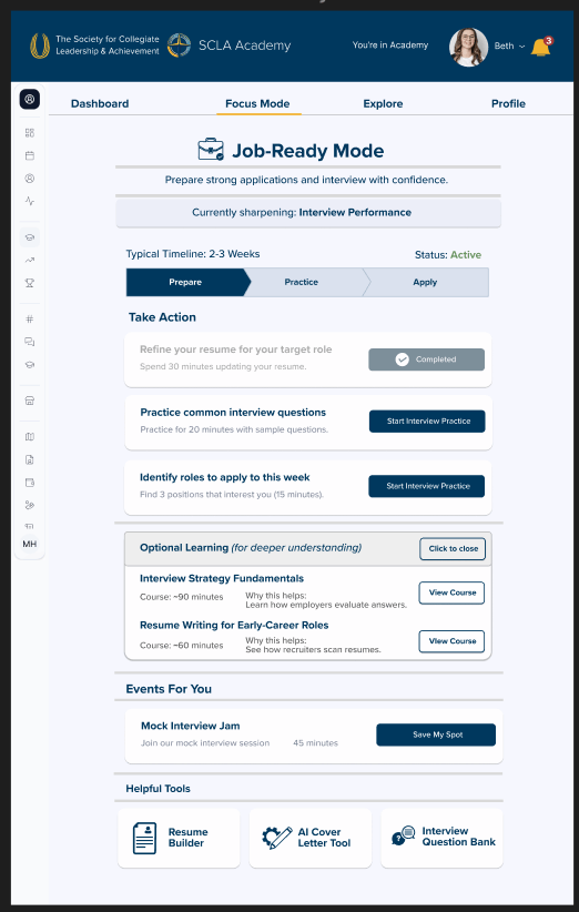 Job-Ready Focus Mode